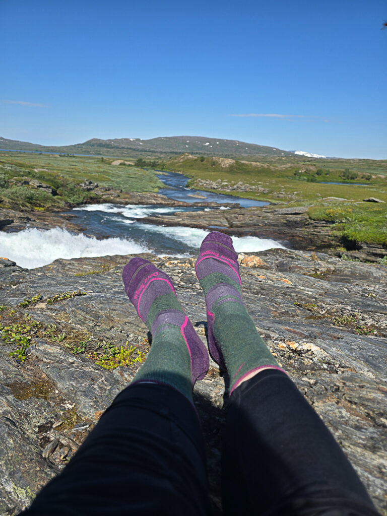 Wilda Nilsson med strumpor från Darn Tough i Padjelanta