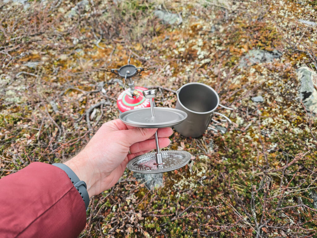 Kaffe på fjällvandring - presskaffe