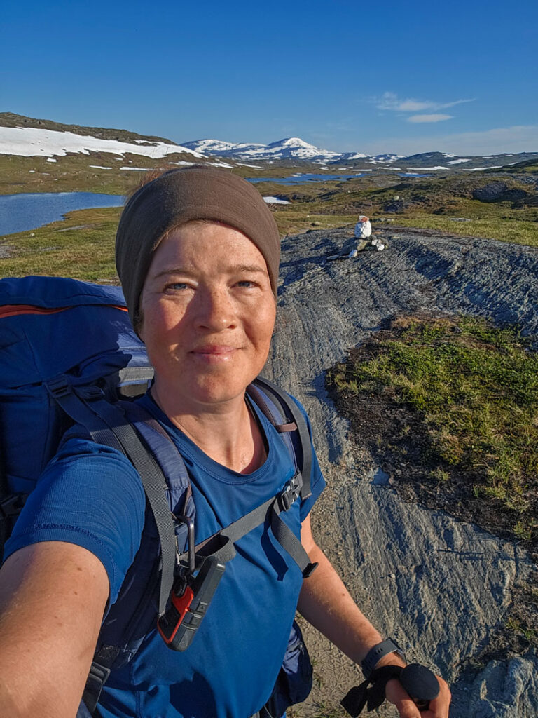 Wilda Nilsson på fjällvandring i Padjelanta