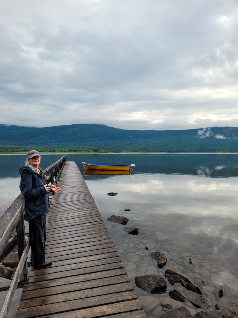 Båt med Helena till Kvikkjokk från Kungsleden-1