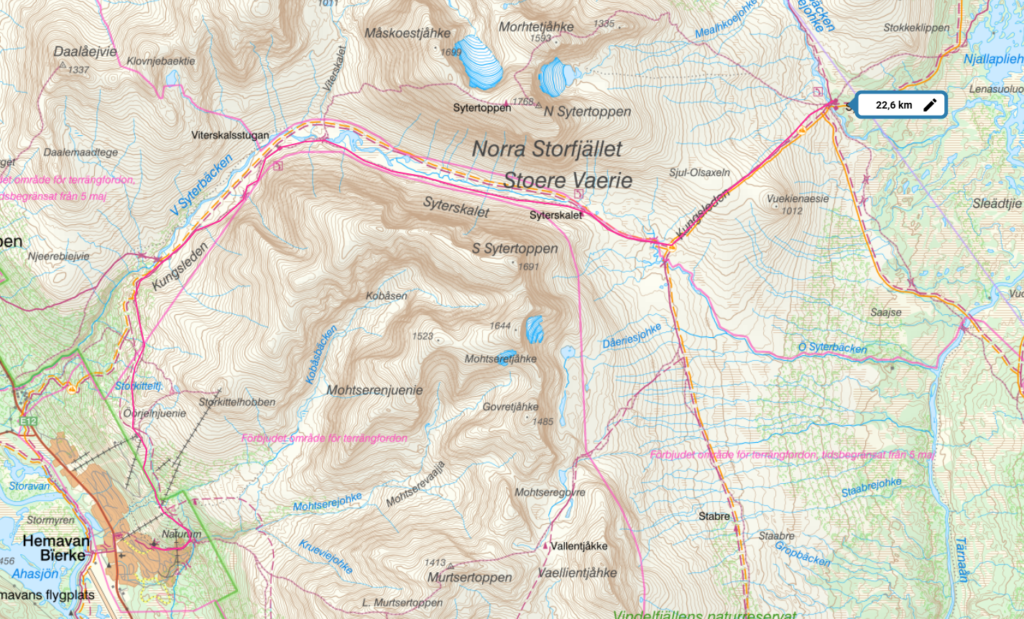 Karta Kungsleden Hemavan Viterskalet Syterskalet