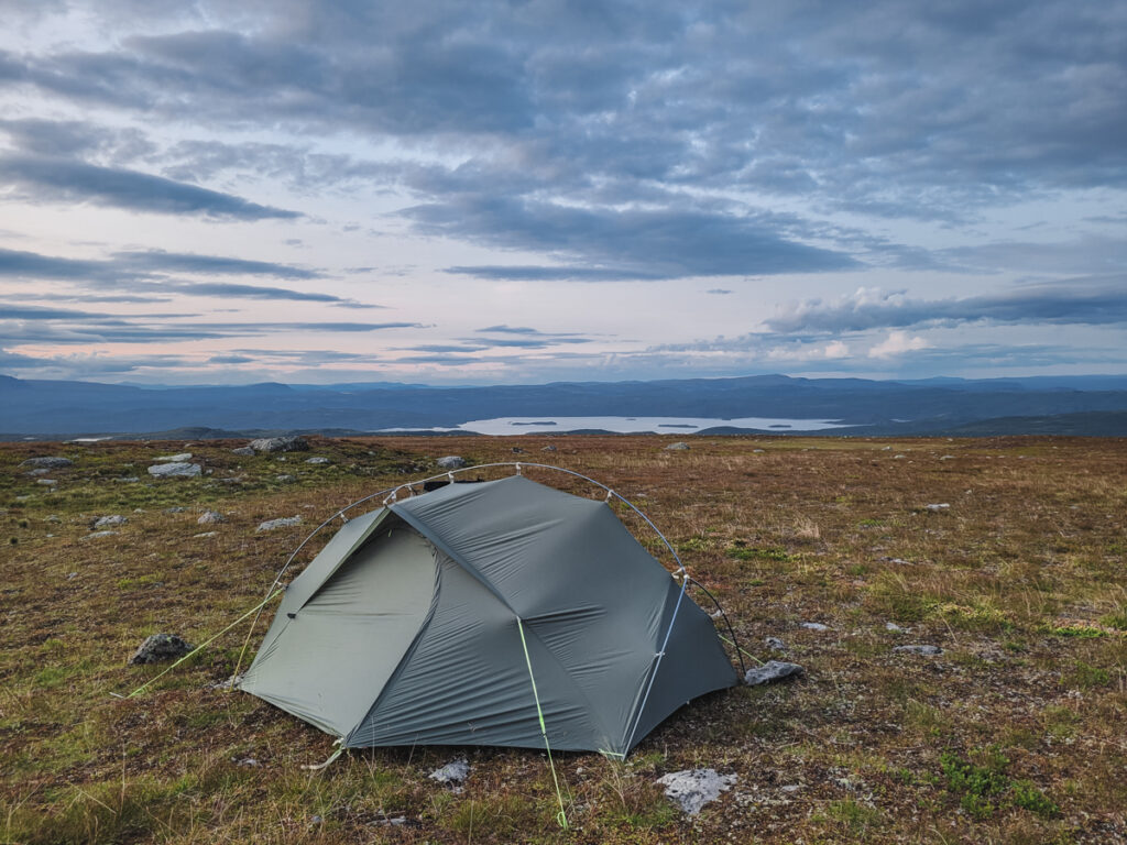 Tälta på Kungsleden mellan Ammarnäs och Kvikkjokk